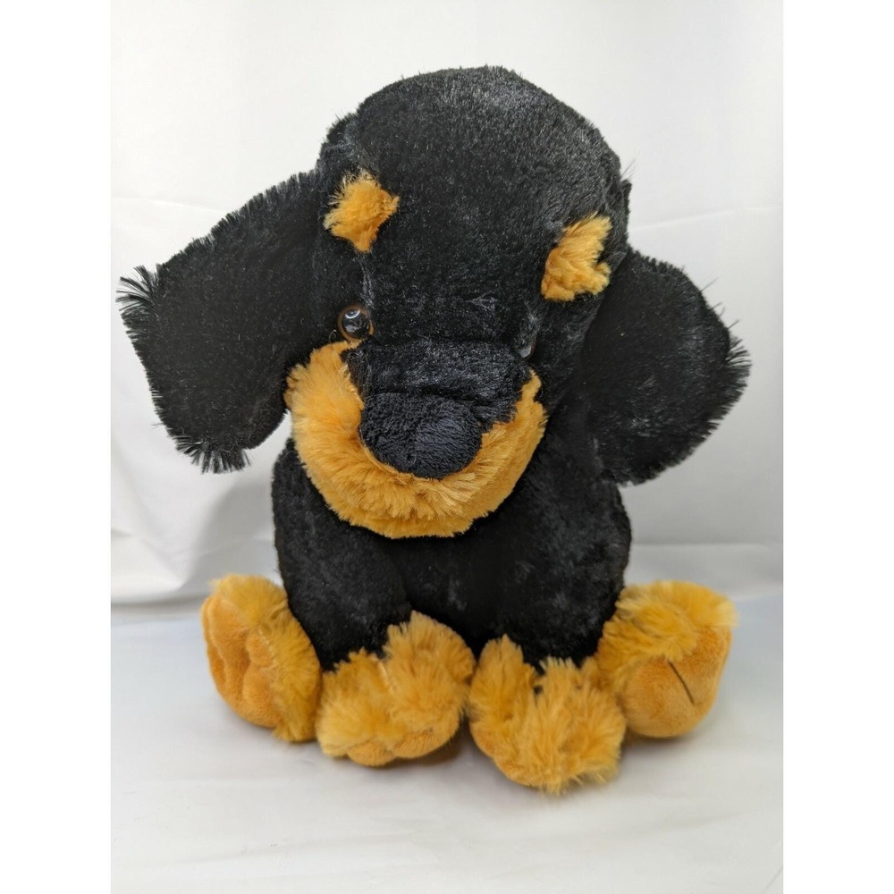 Kuddle Me‎ Toys Rottweiler Dog Plush 14 Inch Black Brown Stuffed Animal Toy